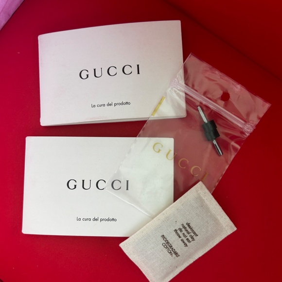 Auth new in box Gucci Elaisa black leather pumps with pearl bows size 38.5 - Picture 8 of 12